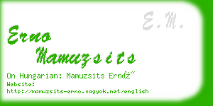 erno mamuzsits business card